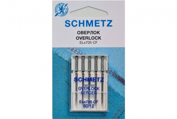 Иглы Schmetz для оверлока ELx705 CF №80, 5 шт в Вельске